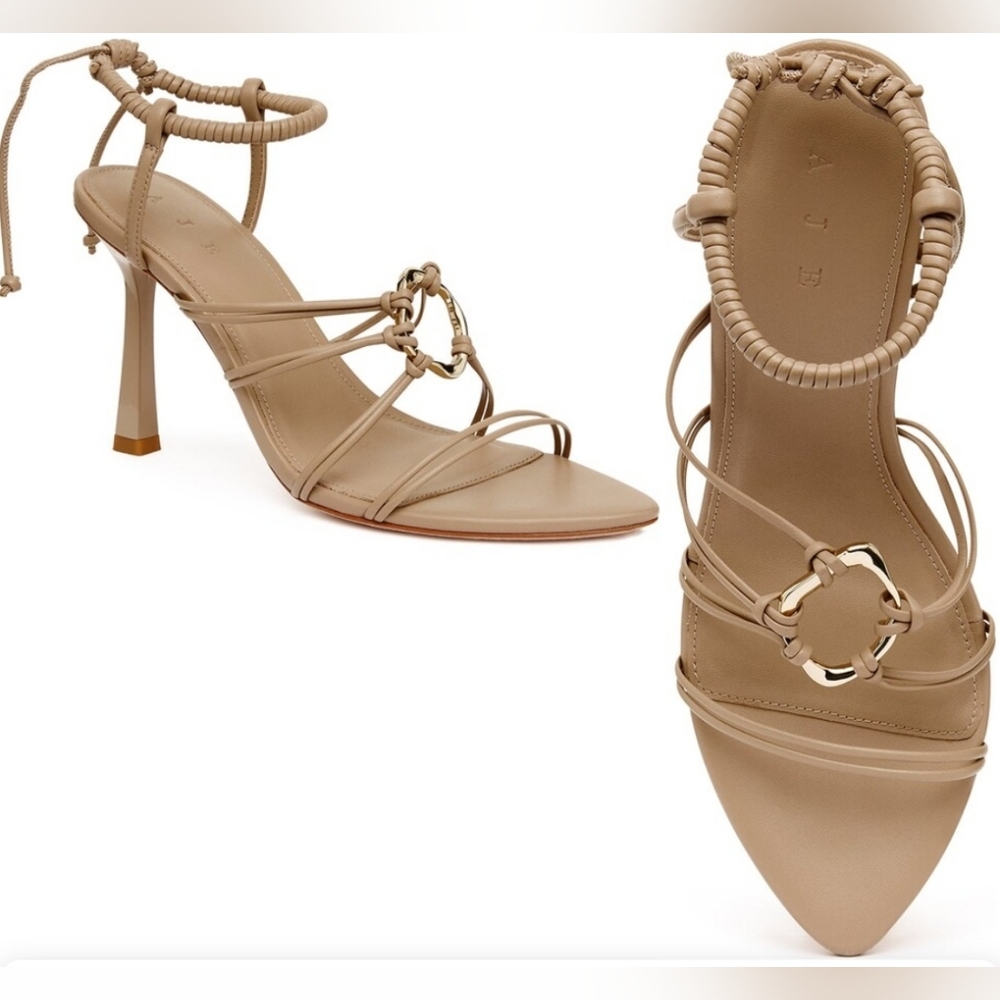 Aje Mirage Leather Strappy Heel-41 U.S. 11